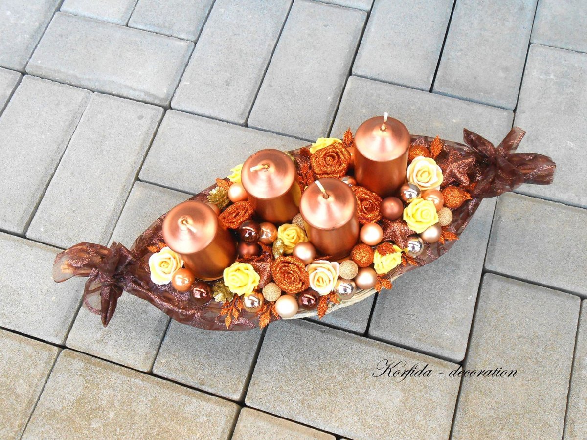 Košíček hnědý adventní (87/17)