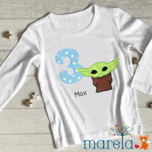 Dětské narozeninové triko baby Yoda
