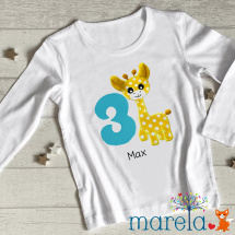 Dětské narozeninové triko se žirafou