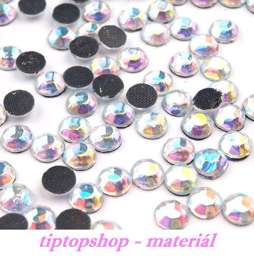 Šatonové růže HOT-FIX 4mm, crystal AB (50ks)