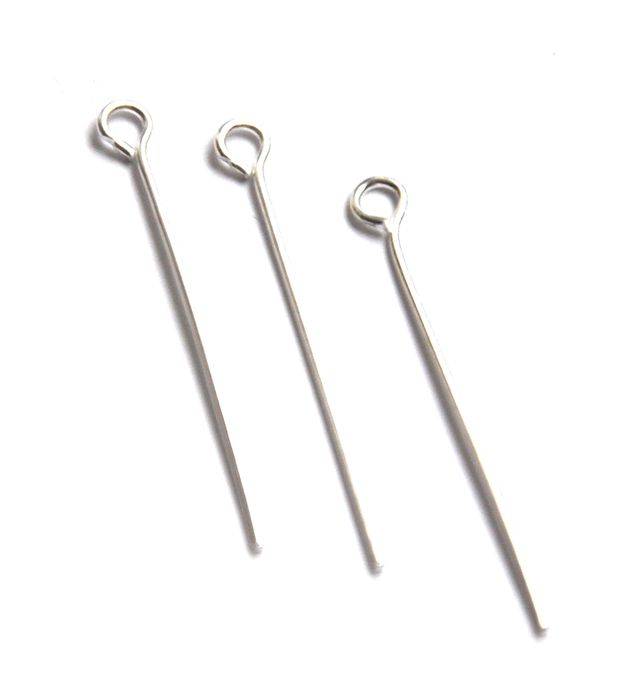 Ketlovací jehly 40 mm, stříbrné - 50 ks