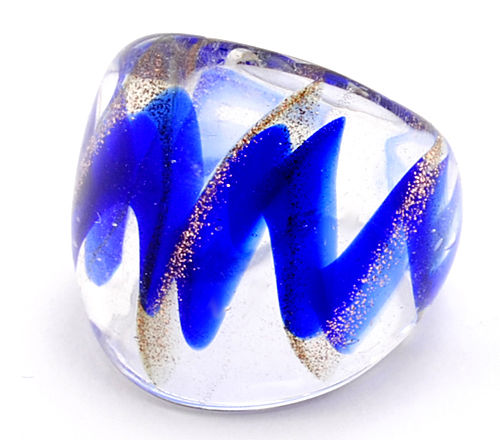 Luxusní mohutný prsten ze skla