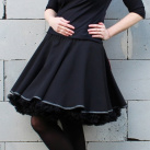 FuFu sukně černá s lemem a s černou spodničkou