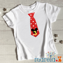 Dětské narozeninové tričko kravata s Mickey mouse