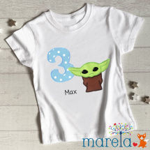 Dětské narozeninové tričko baby Yoda
