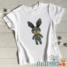 Dětské hravé tričko s šedým zajíčkem