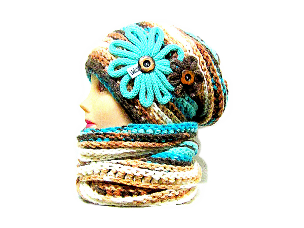 ༺♥༻ SOUPRAVA ČEPICE A NÁKRČNÍKU ༺♥༻ 1457