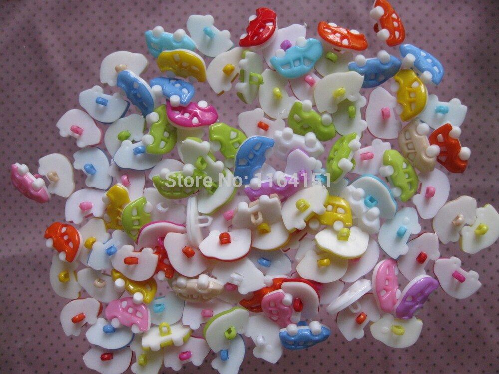 Plastový knoflík auto 20x14 mm (10ks) - mix