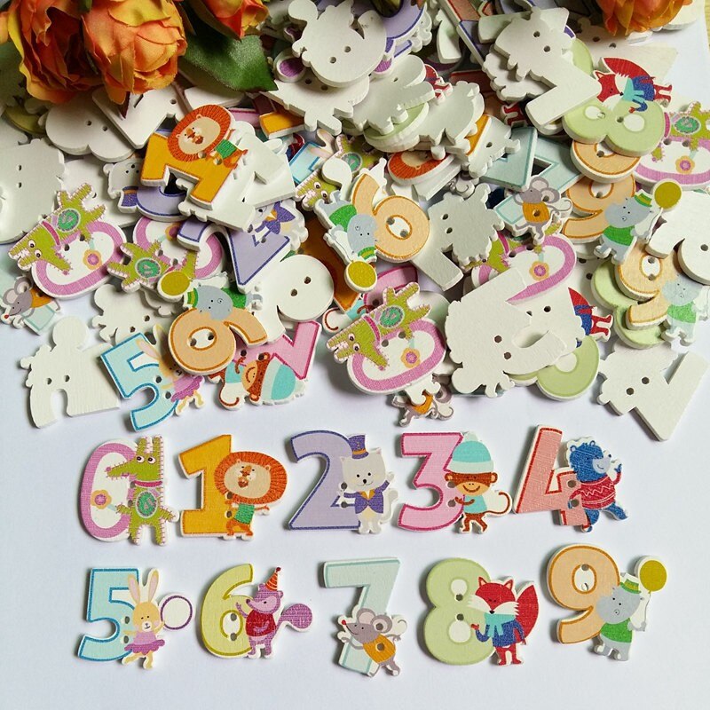 Dřevěný knoflík 27x22 mm (5ks) - mix