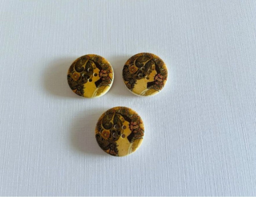 Dřevěný dekorační knoflík 30 mm (1ks)