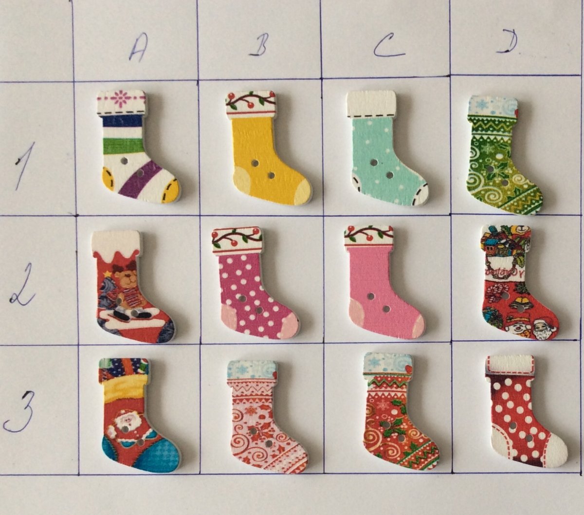 Vánoční punčocha - 3 kusy.