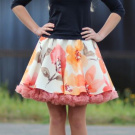 FuFu sukně květovaná2 s lososovou spodničkou