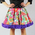 FuFu sukně květovaná1 s fialovou spodničkou