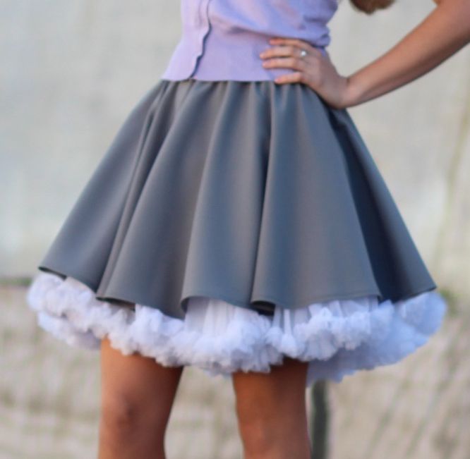 FuFu sukně šedá s bílou spodničkou