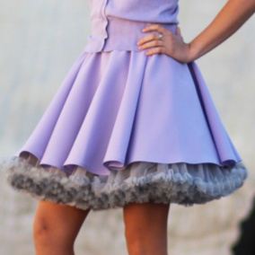 FuFu sukně fialková s šedou spodničkou