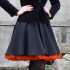 FuFu sukně černá s oranžovou spodničkou
