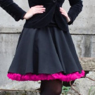 FuFu sukně černá s pink spodničkou