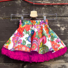 Mini verze FuFu sukně květovaná1 s pink spodničkou