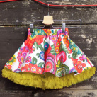 Mini verze FuFu sukně květovaná1 se žlutou spodničkou