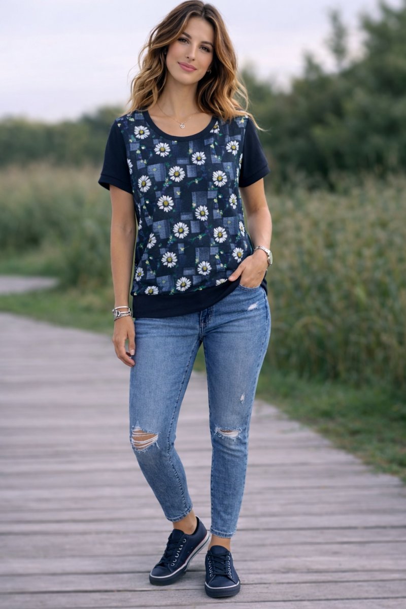 Dámské tričko - kopretiny (bavlna) 