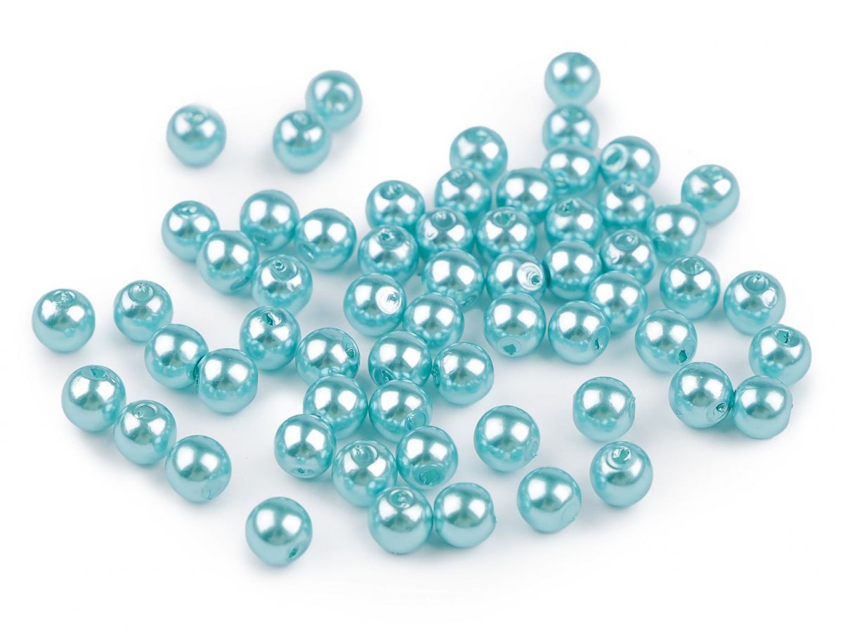 Plastové voskové korálky 6 mm (20g) - tyrkys