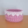 Košíček s krajkou růžový