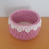 Košíček s krajkou růžový