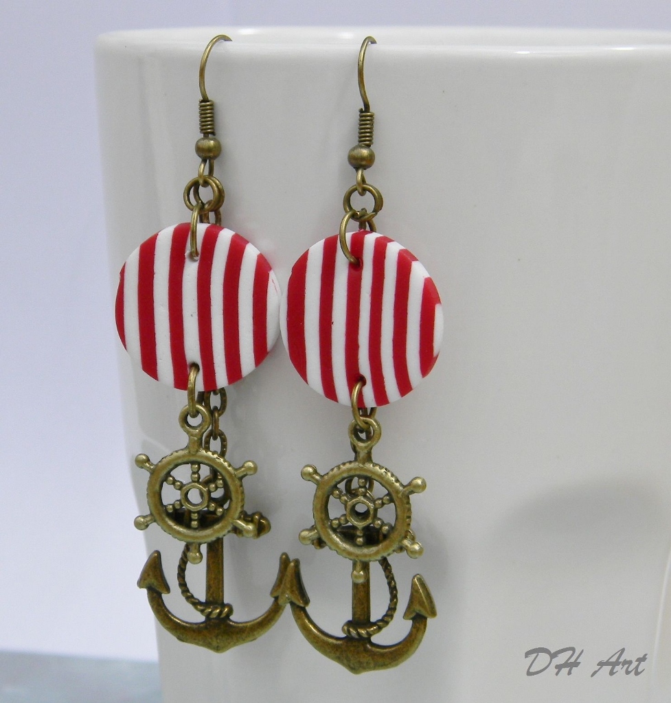 Náušnice Námořnické červené