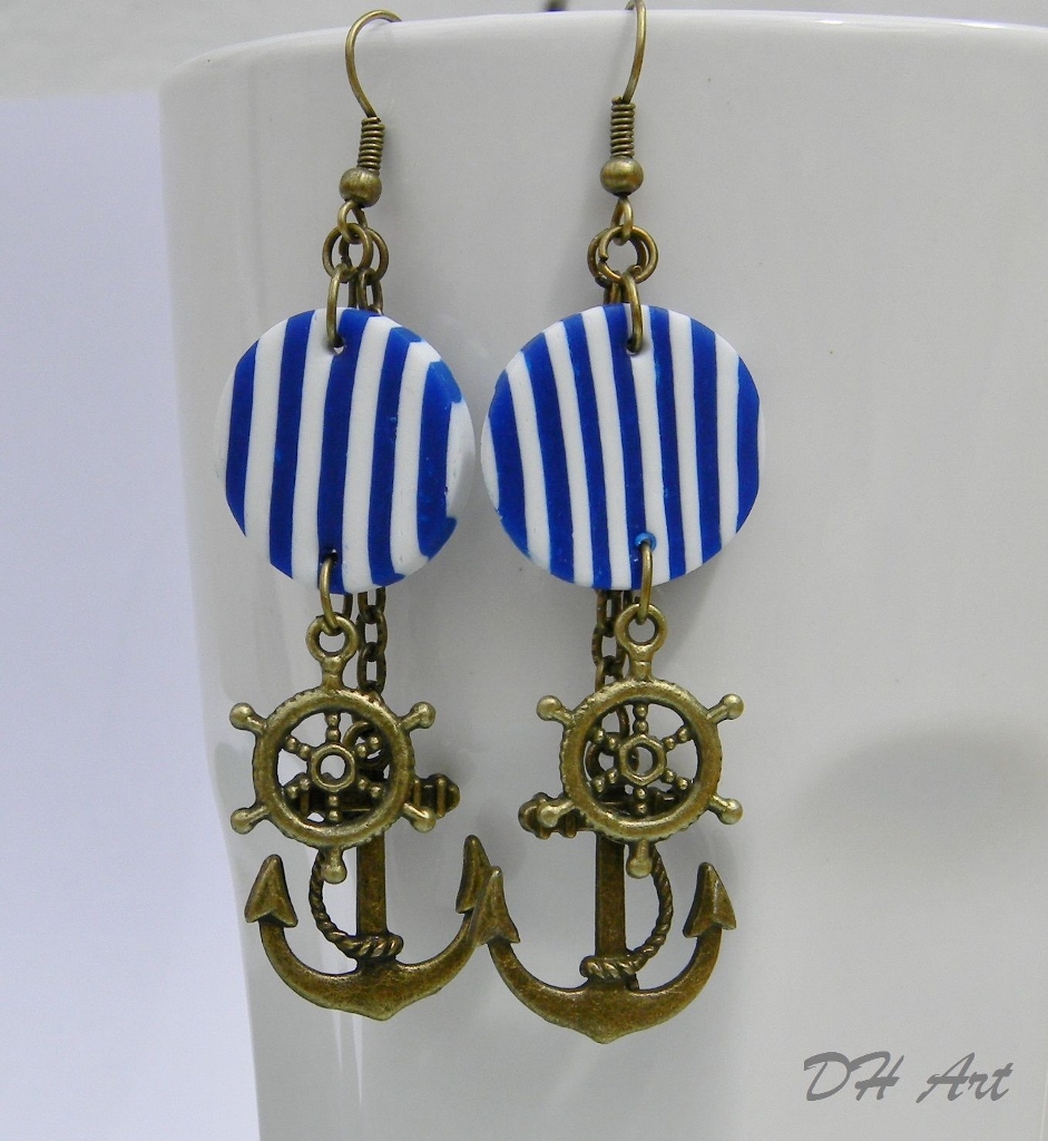 Náušnice Námořnické modré