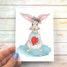 Zamilovaný králík - pohlednice