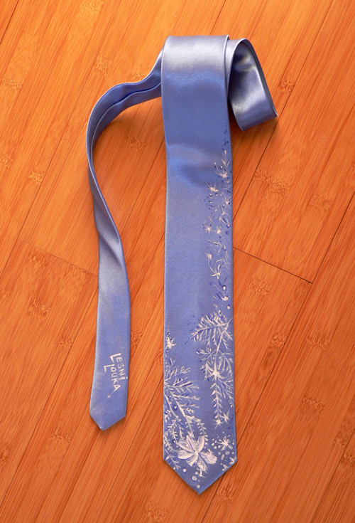 Malovaná kravata "Námraza"