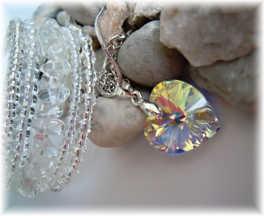 Sada křišťálová se Swarovski srdíčkem