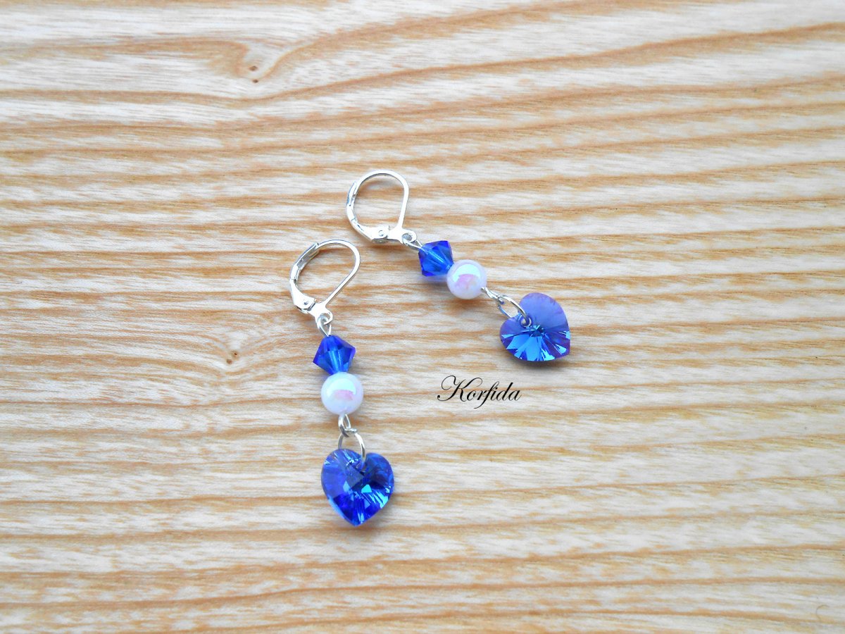 Náušnice - Swarovski srdíčka (1272/15)