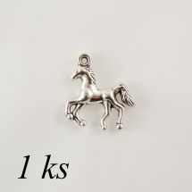 Klusající kůň, stříbrná barva, 1 ks (02 0296)