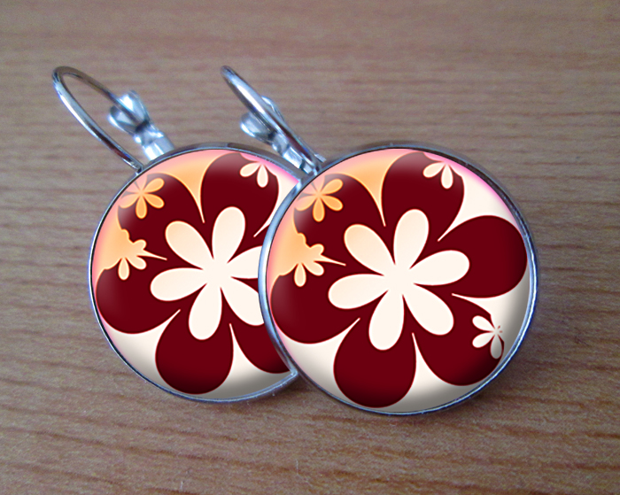 COOL VISACÍ NÁUŠNICE - Oranžový květ květů