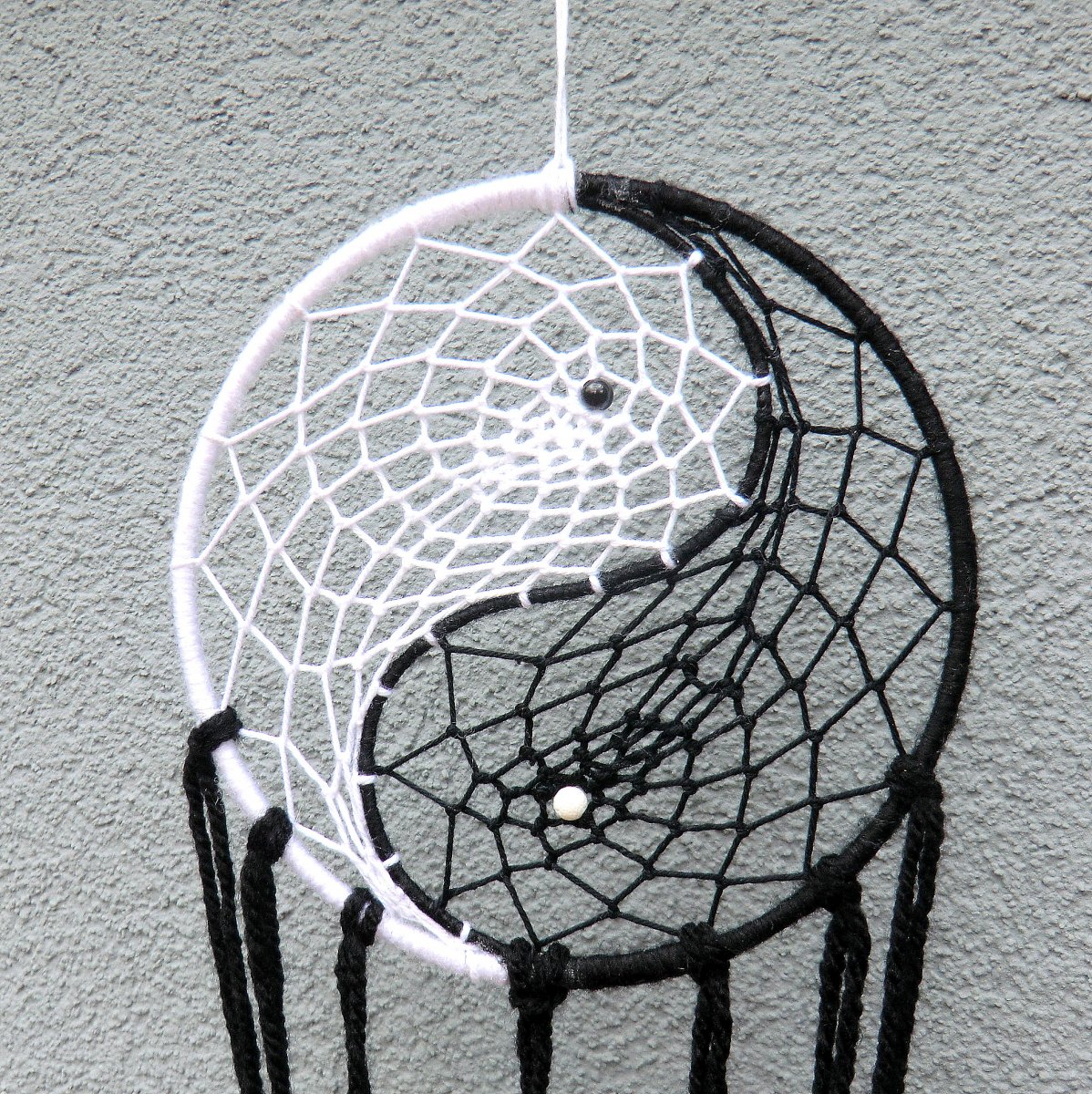 Lapač snů * Jin Jang * Amulet s černým Achátem, bílým Korálem