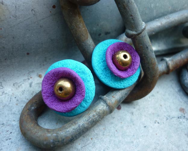 Fimo náušnice - pecky 