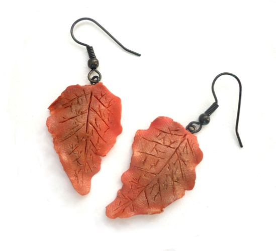 Fimo náušnice - listy