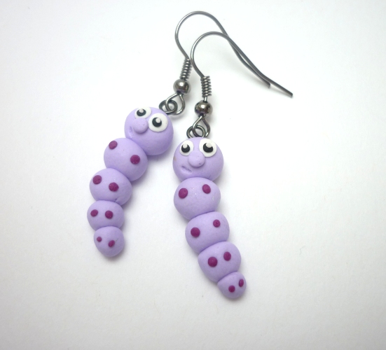 Housenky fimo náušnice