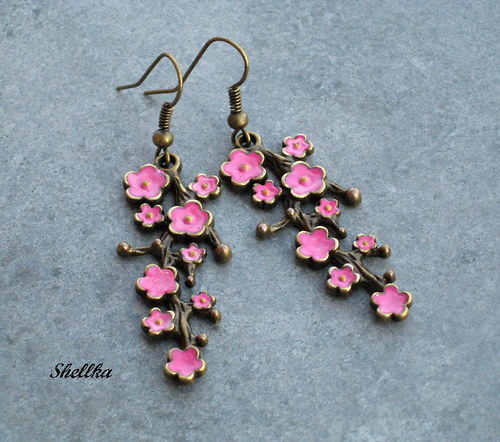 Náušnice s větvičkou květů