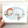 Zamilovaný lenochod - pohlednice