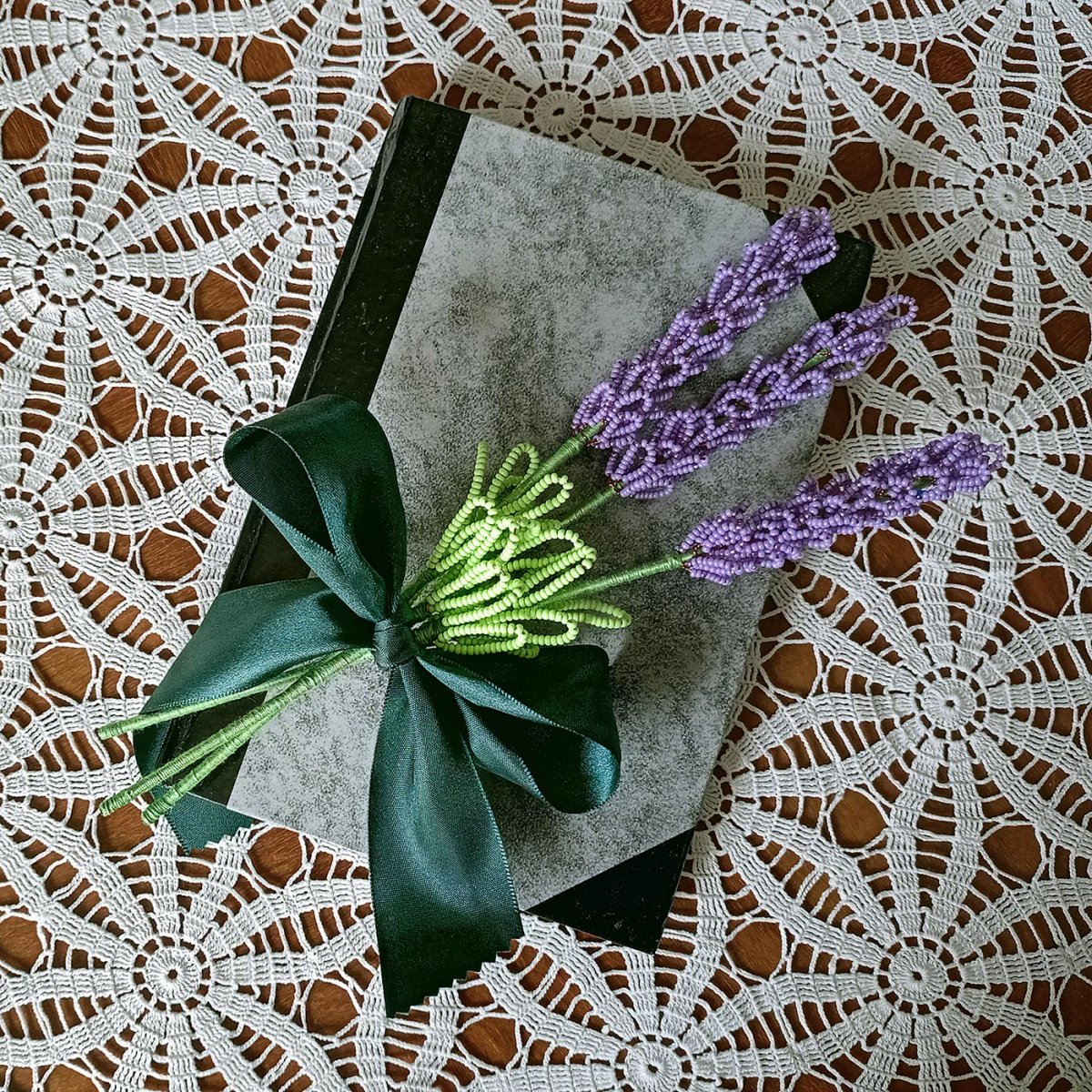 Levandule z korálků