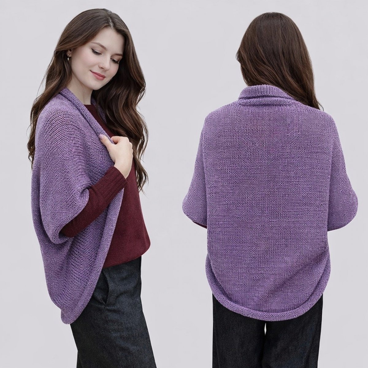 Pletená vesta - barva levandulová