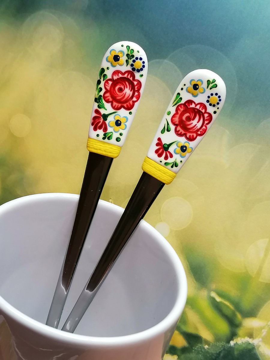 Latté - Folklorní vícebarevná lžička