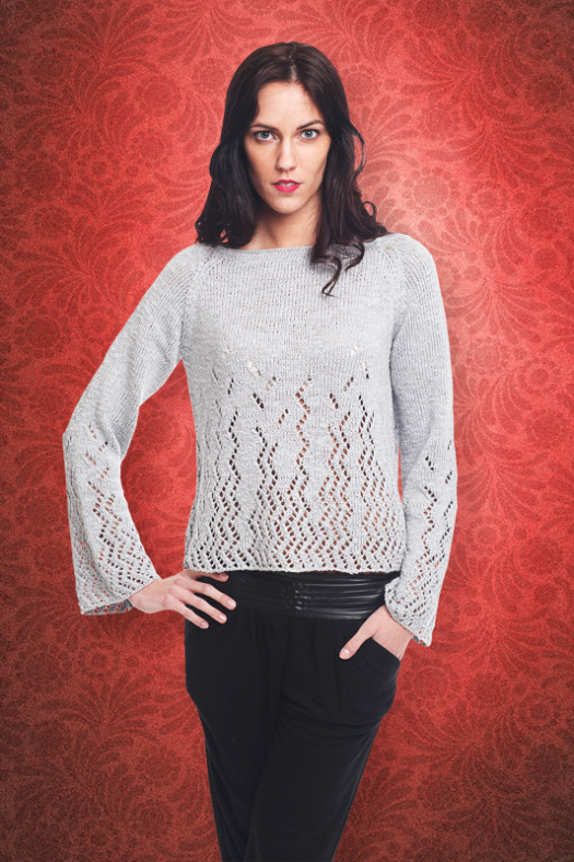 NÁVOD - Raglánový pulovr s krajkovým vzorem