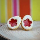 Linecká vajíčka pecky, velikonoční fimo náušnice