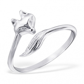 Stříbrný nastavitelný prstýnek "liška"
