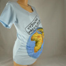 Těhotenské triko "Vyžehleno přes glóbus" sv. modré L/XL