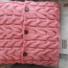 Pletený povlak na polštářek - lososový