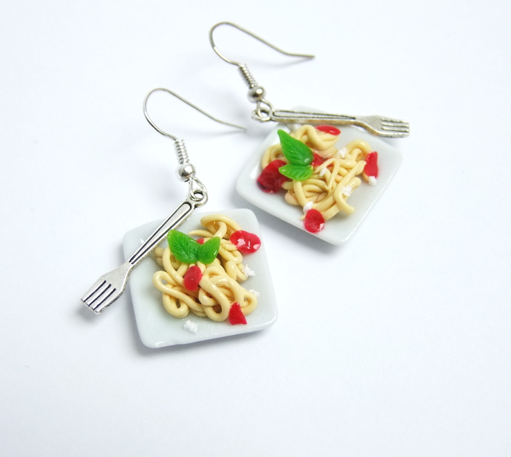 špagety - fimo náušnice